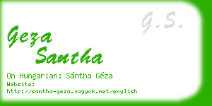 geza santha business card