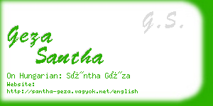 geza santha business card